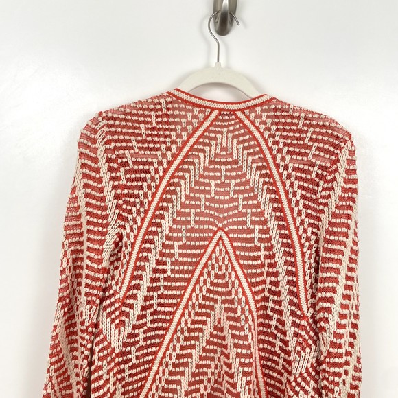 Nic and Zoe Womens Cardigan Coral White Extra Small Cotton Blend Open Knit - Picture 5 of 10